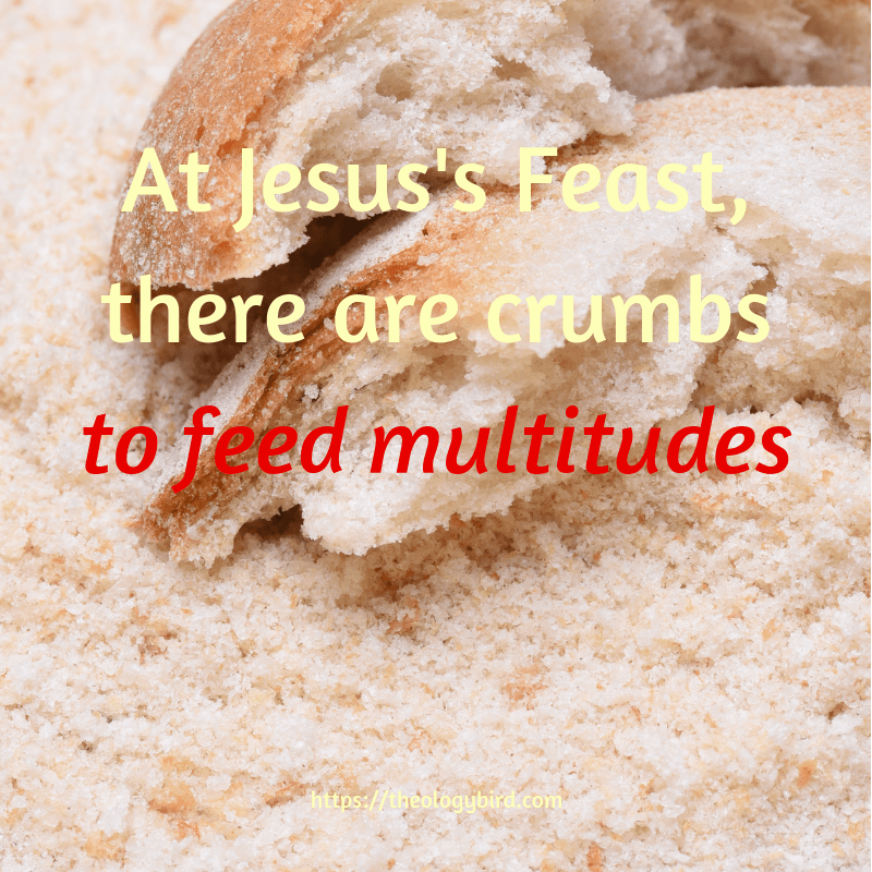 At Jesus's Feast, there are crumbs to feed multitudes