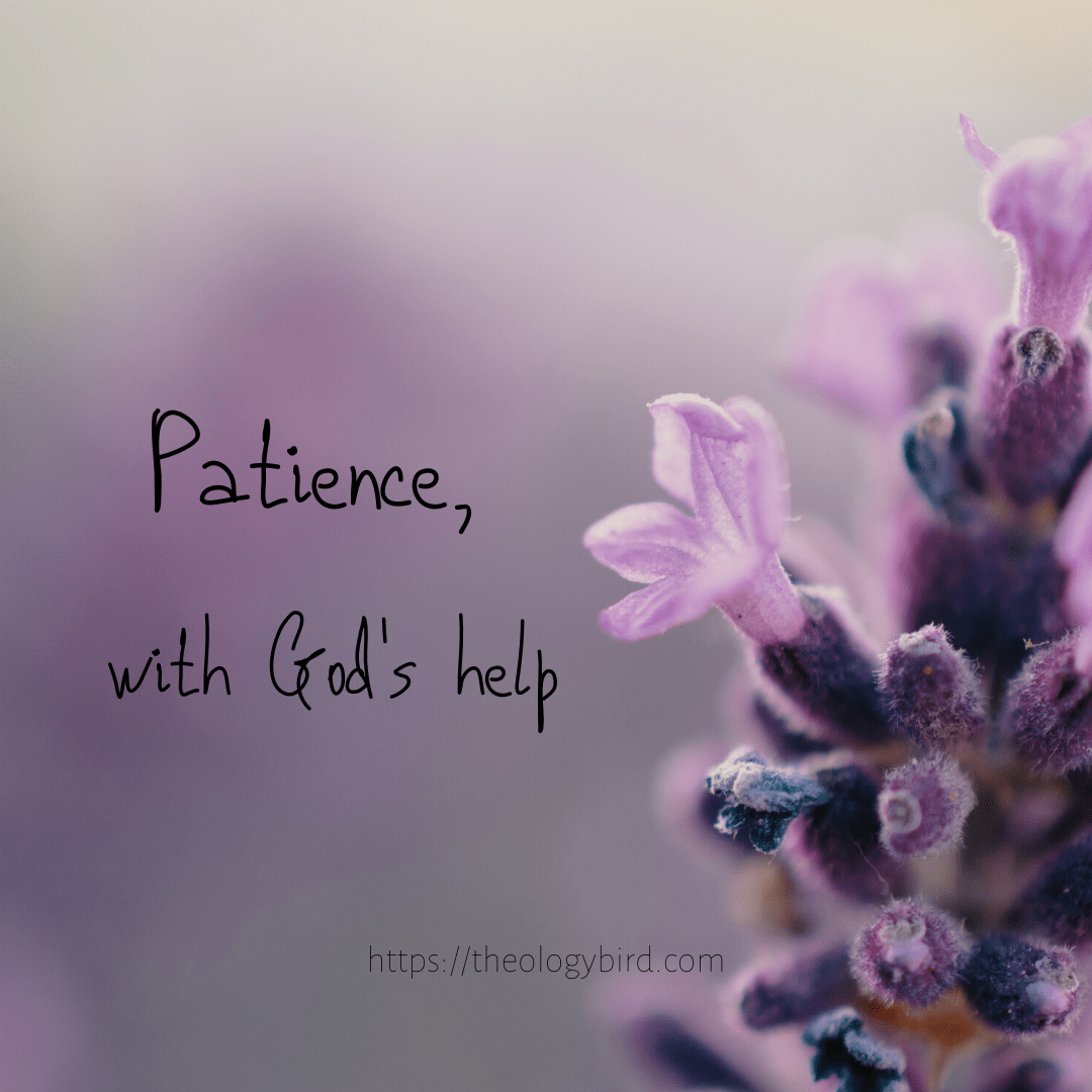 Patience, with God's help
